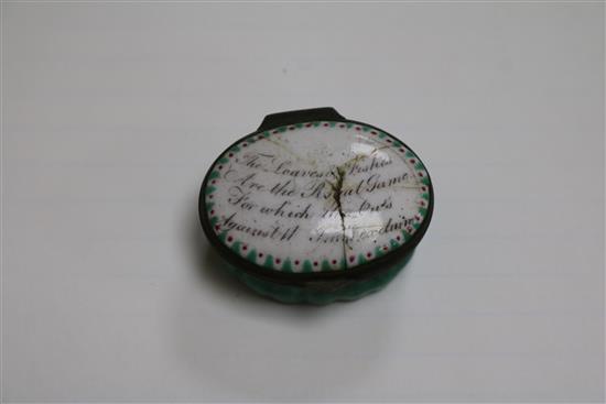 A group of eight south Staffordshire enamel patch boxes (some damaged)